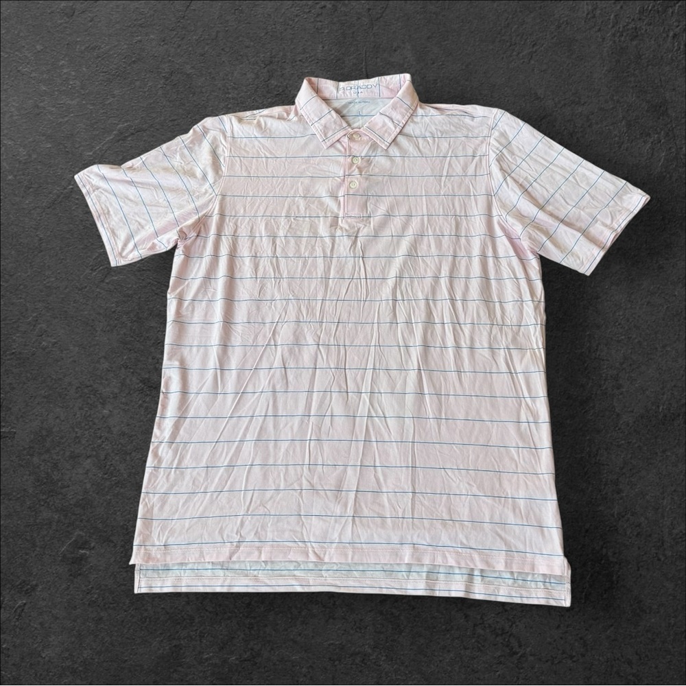 B. Draddy USA Men's Golf Polo Size Large Pima Cotton‎ Pima Cotton SS Pink - Picture 2 of 6
